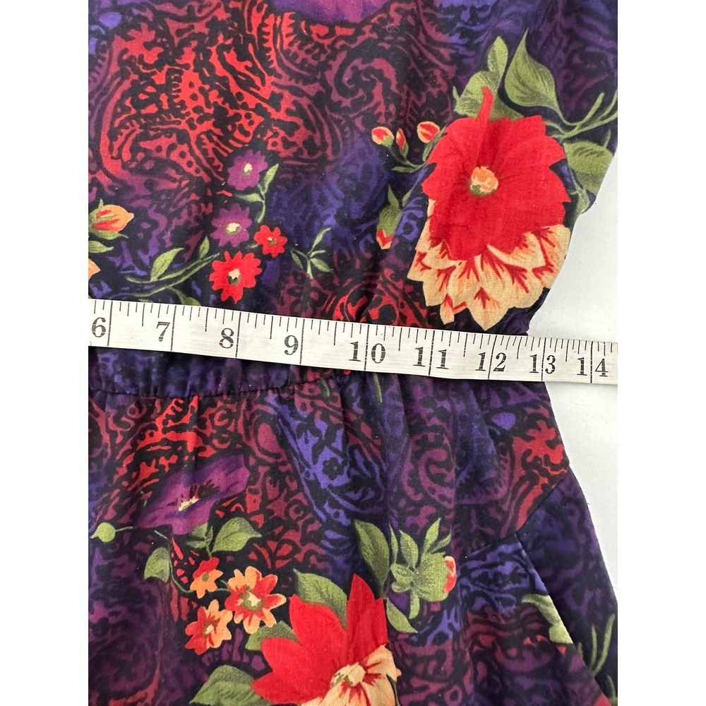 Vintage 90s Cottagecore Midi Dress Pockets Belted Sz 8 Moody Floral Fairy‎ - Picture 6 of 7